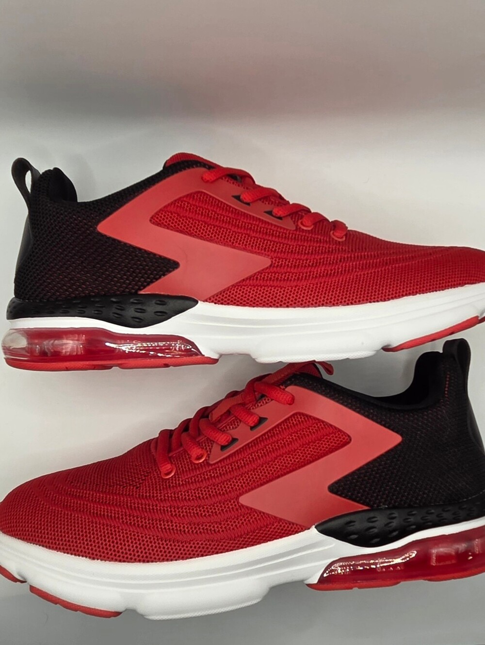 Jerko Red & Black Athletic Sneakers - Breathable Mesh Sport Shoes